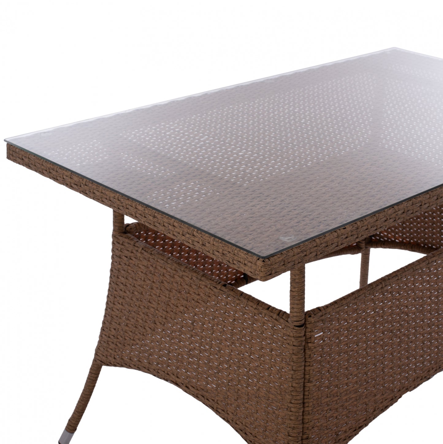 ΤΡΑΠΕΖΙ ΜΕΤΑΛΛΙΚΟ Military Rattan ΜΠΕΖ ΚΑΦΕ Hm5141.32 120x70x75Υ εκ.