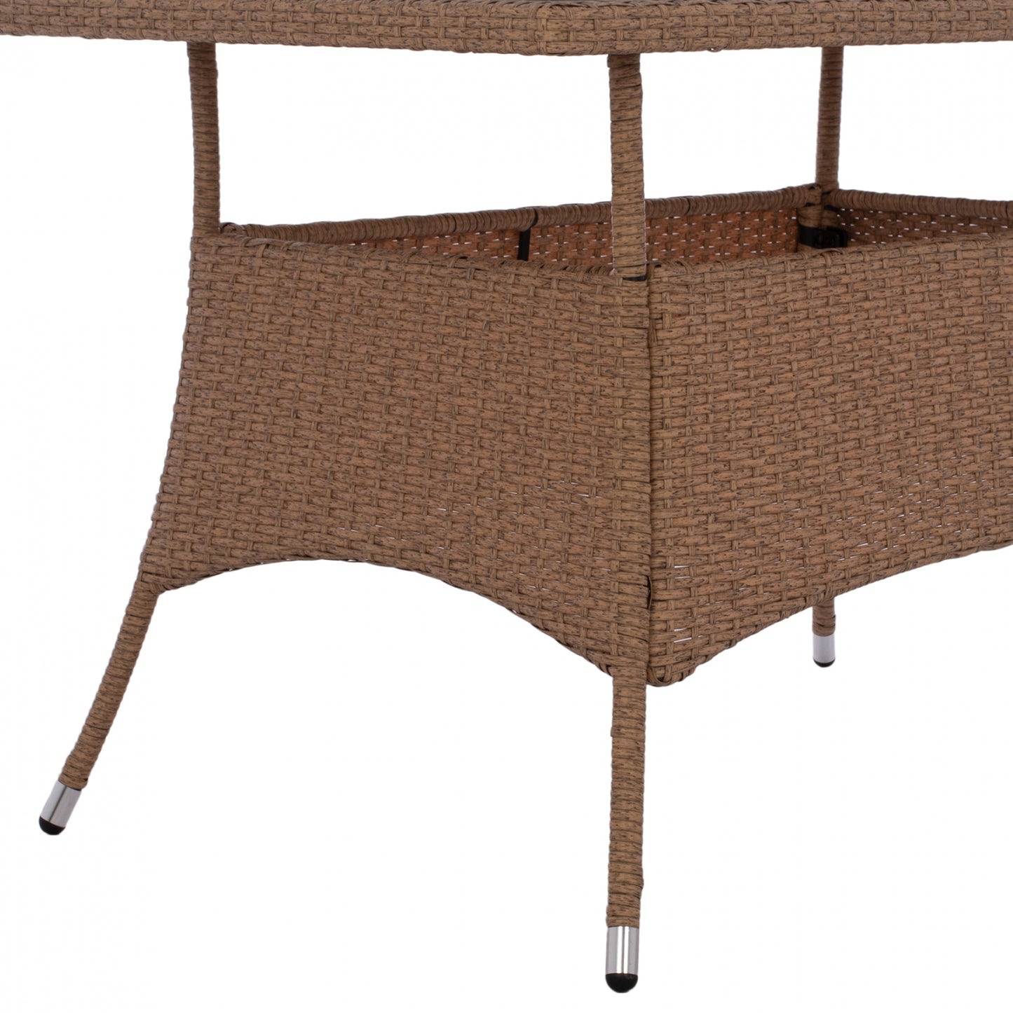ΤΡΑΠΕΖΙ ΜΕΤΑΛΛΙΚΟ Military Rattan ΜΠΕΖ ΚΑΦΕ Hm5141.32 120x70x75Υ εκ.