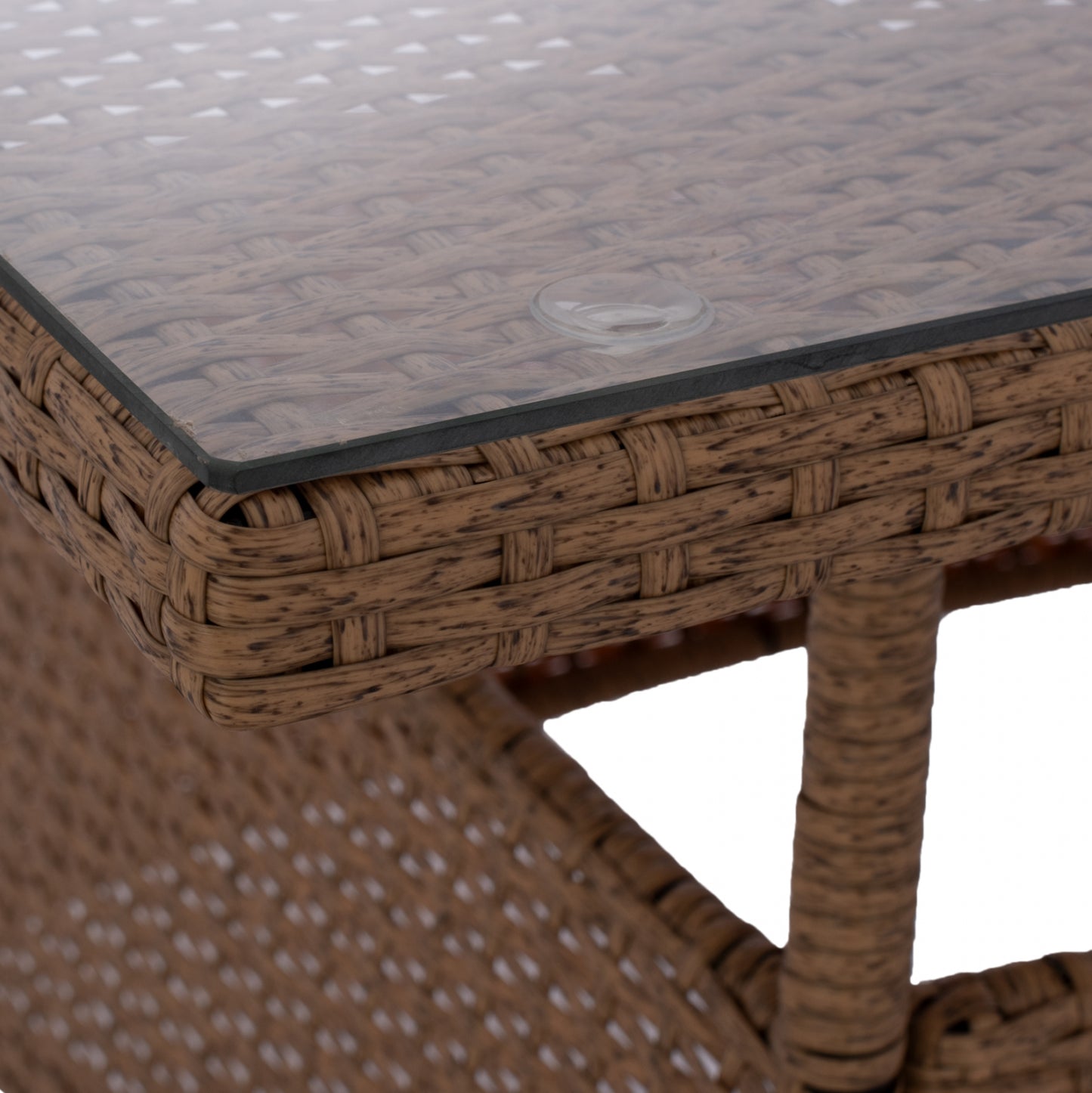 ΤΡΑΠΕΖΙ ΜΕΤΑΛΛΙΚΟ Military Rattan ΜΠΕΖ ΚΑΦΕ Hm5141.32 120x70x75Υ εκ.