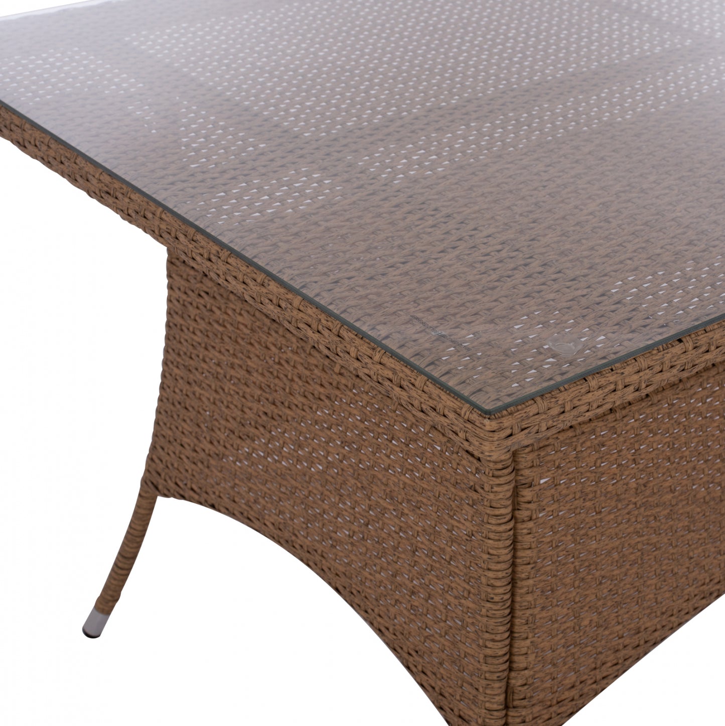 ΤΡΑΠΕΖΙ ΜΕΤΑΛΛΙΚΟ Minsk Rattan ΜΠΕΖ ΚΑΦΕ Hm5507.02 150x90x75 εκ.