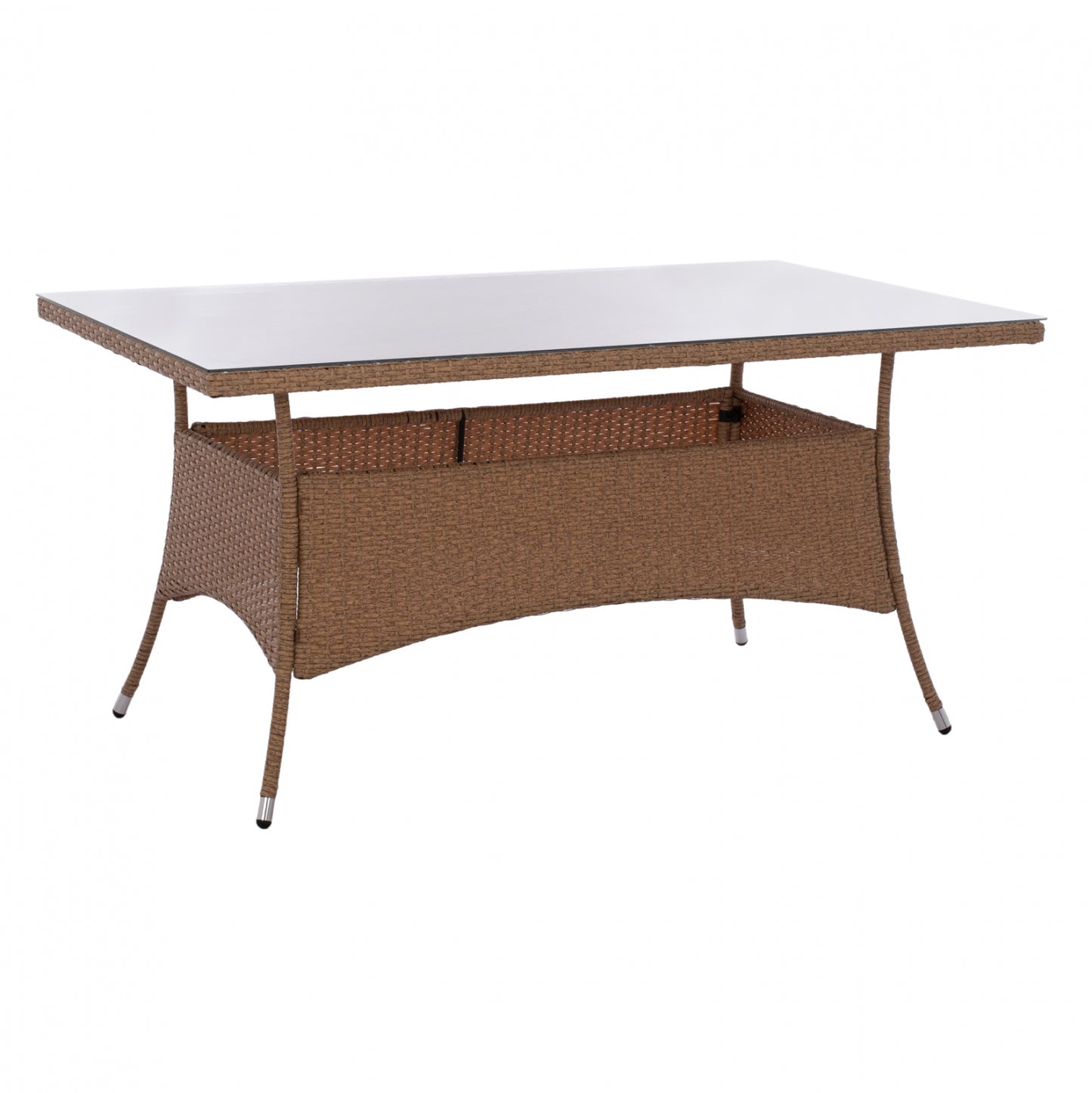 ΤΡΑΠΕΖΙ ΜΕΤΑΛΛΙΚΟ Minsk Rattan ΜΠΕΖ ΚΑΦΕ Hm5507.02 150x90x75 εκ.