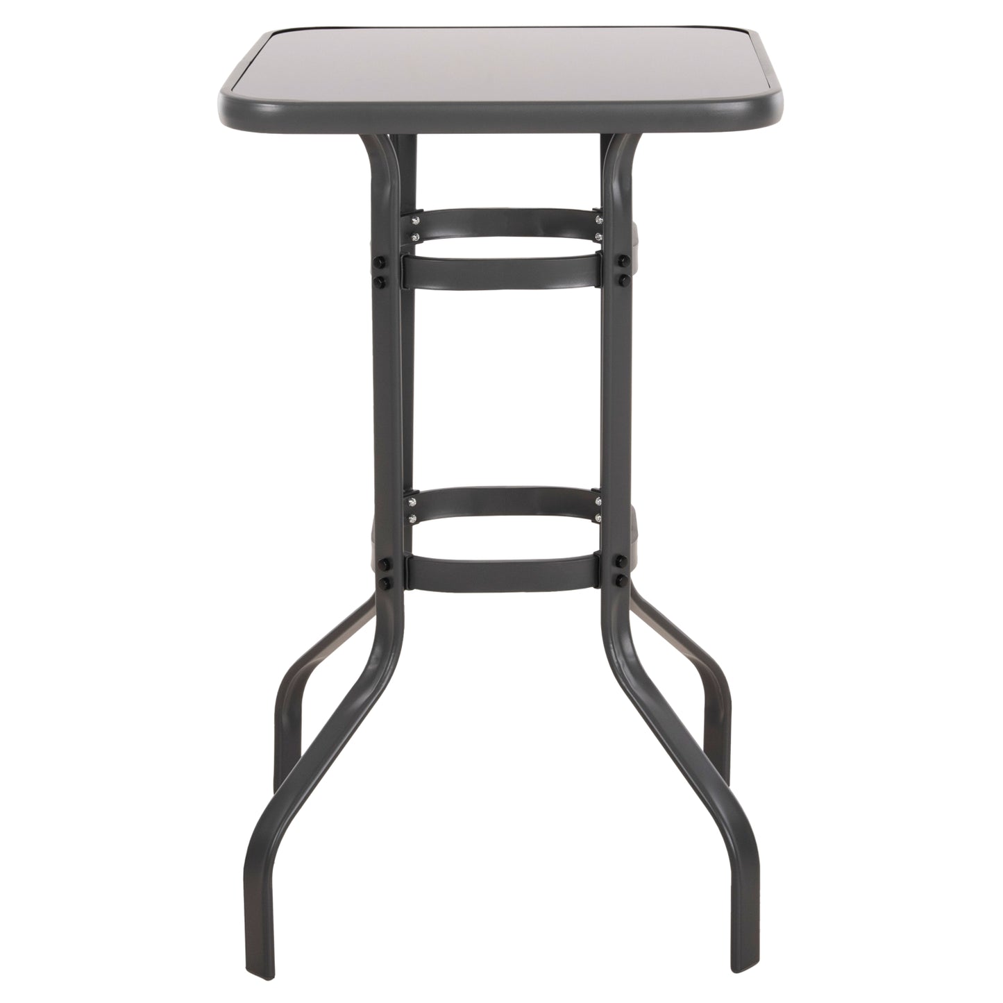 Bar Table Square Figgy Hm6066.01 Metallic Grey-tempered Glass 60x60x100hcm.