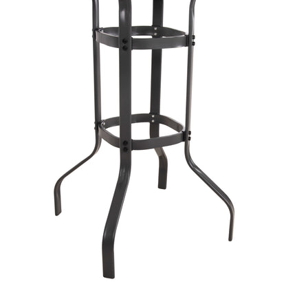 Bar Table Square Figgy Hm6066.01 Metallic Grey-tempered Glass 60x60x100hcm.