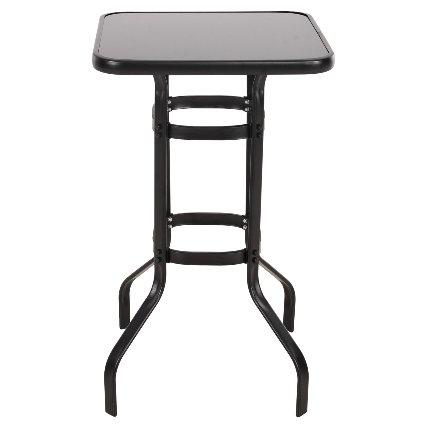 Bar Table Square Figgy Hm6066.03 Metallic Black-tempered Glass 60x60x100hcm.