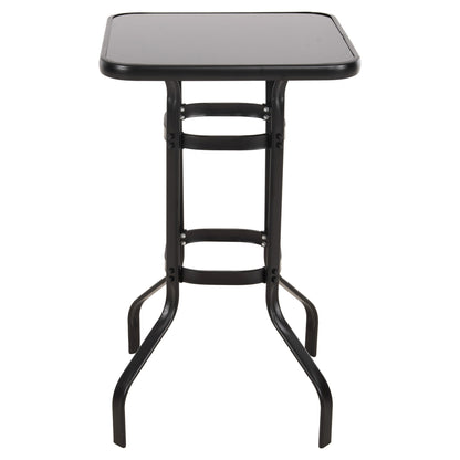 Bar Table Square Figgy Hm6066.03 Metallic Black-tempered Glass 60x60x100hcm.