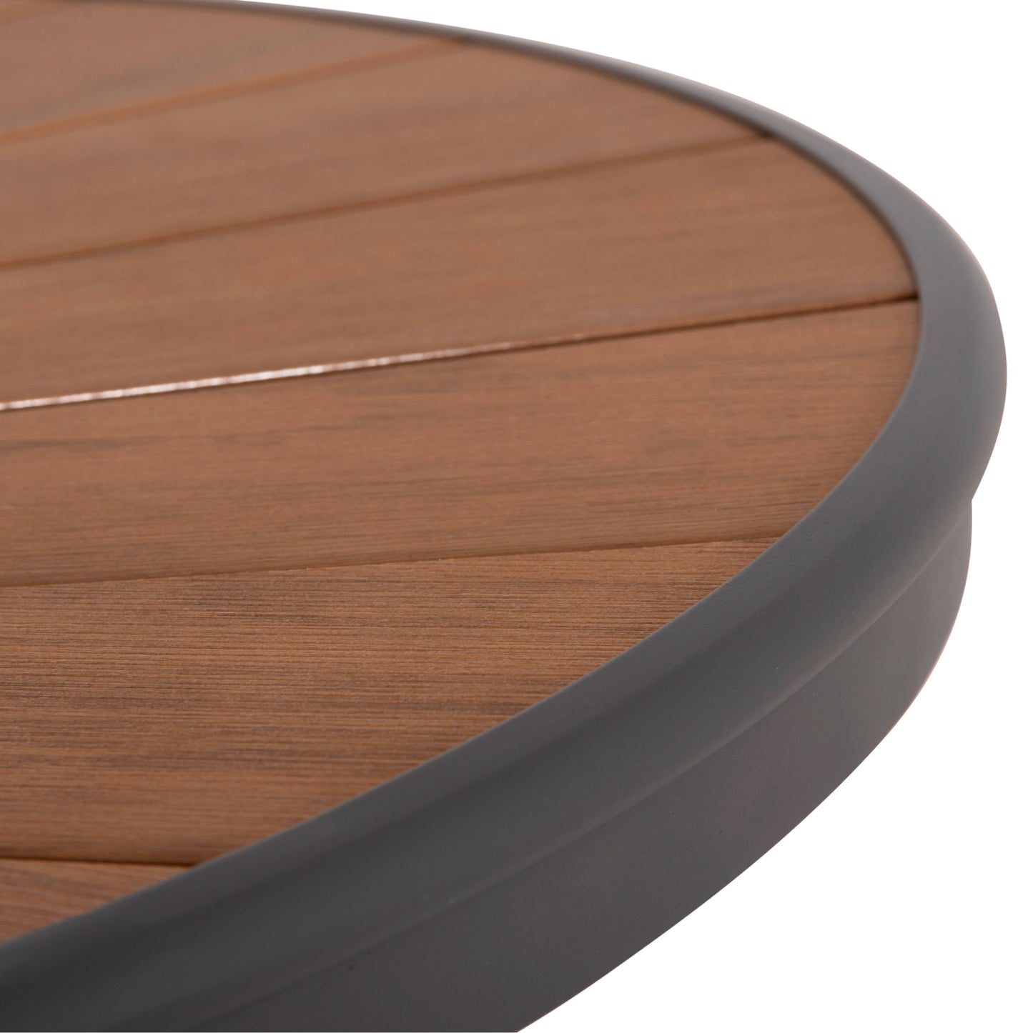 Outdoor Oval Dining Table Telamo Hm6288.01 Anthracite Aluminum-polywood In Natural 160x90x73,5hcm.