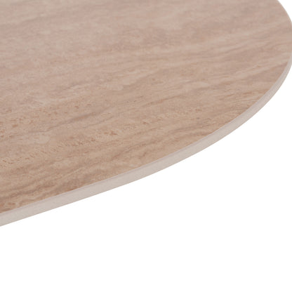 Dining Table Oval Cater Hm18320 Ceramic Top In Travertine Stone Look--mdf Base 180x90x74hcm.