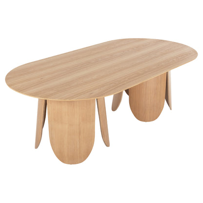 Dining Table Oval Denty Hm9611.01 Mdf With Oak Veneer-natural Oak 240x120x75hcm.