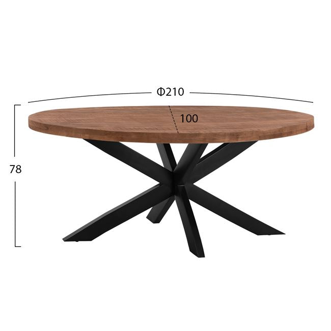 Dining Table Oval Hm8483 Solid Mango Wood 210Χ100Χ78