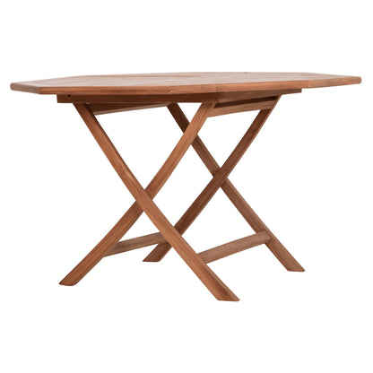 Outdoor Foldable Polygon Dining Table Karlin Hm6618 Teak Wood-natural Color 120x120x75hcm