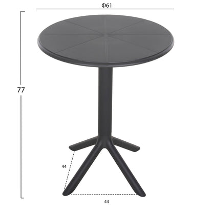 Round Polypropylene Table Terrin Hm6124.20 Grey Φ61x77hcm.