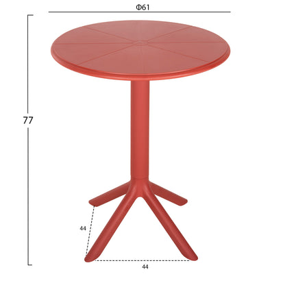 Round Polypropylene Table Terrin Hm6124.16 Red Φ61x77hcm.
