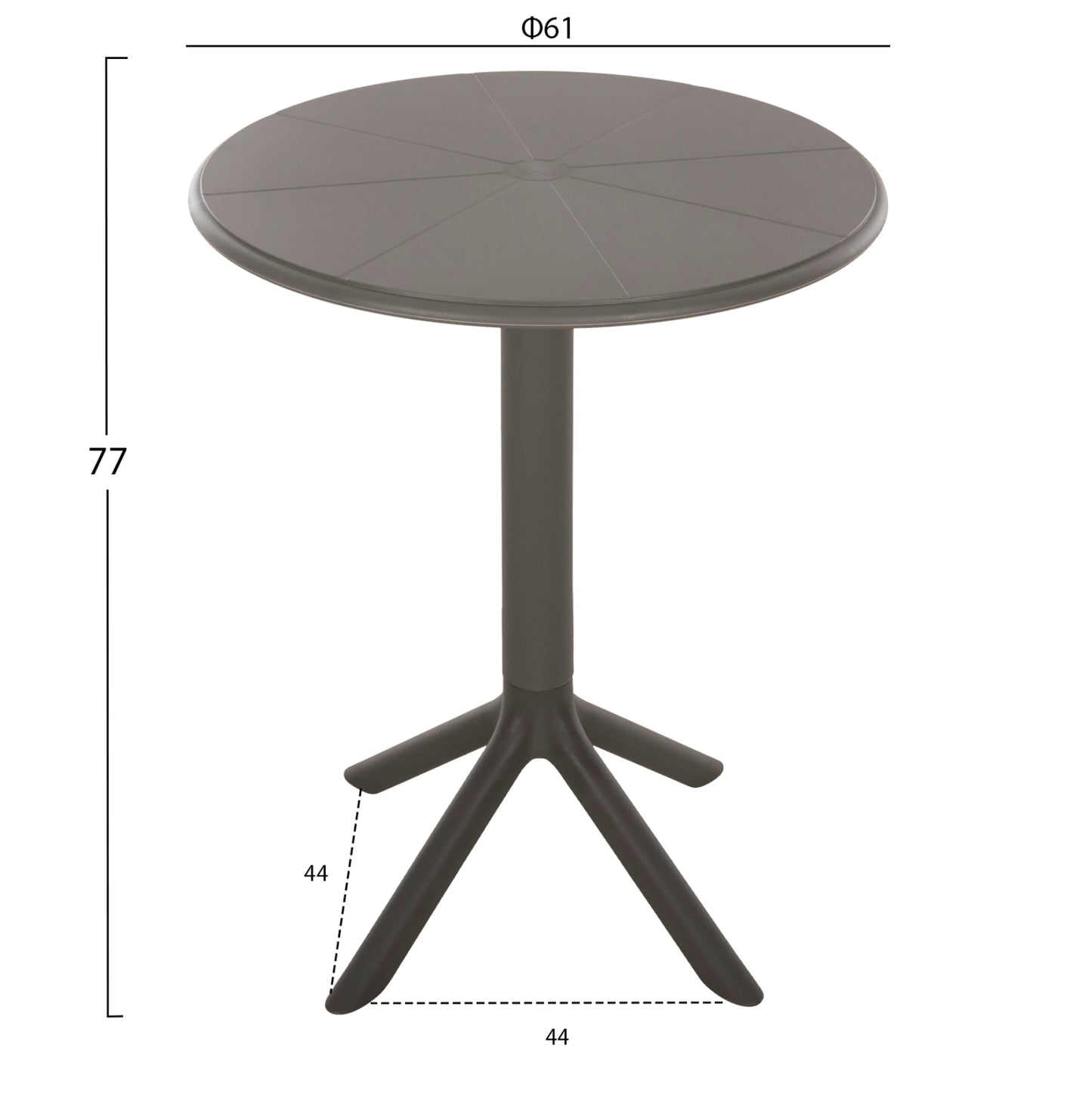 Round Polypropylene Table Terrin Hm6124.15 Olive Green Φ60x75hcm.