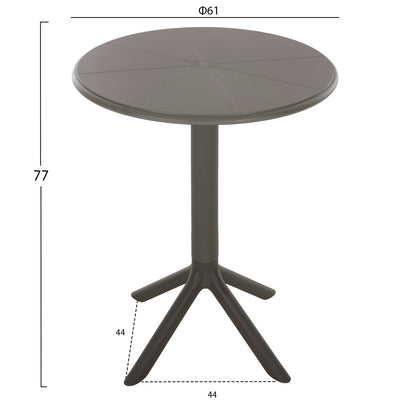 Round Polypropylene Table Terrin Hm6124.15 Olive Green Φ60x75hcm.