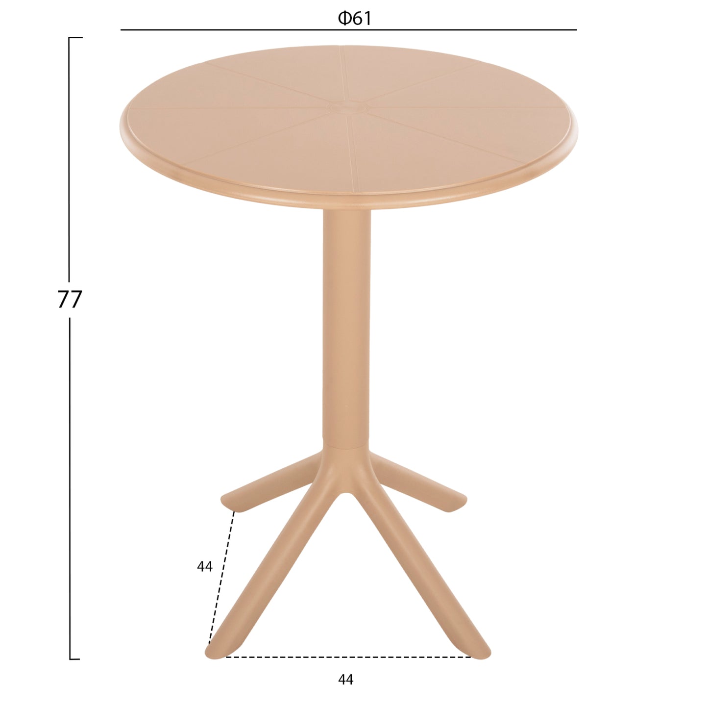 Round Polypropylene Table Terrin Hm6124.14 Cappuccino Φ61x77hcm.