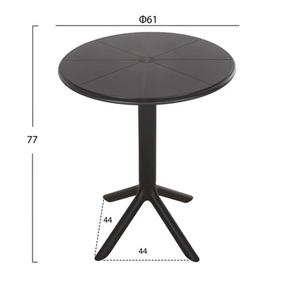 Round Polypropylene Table Terrin Hm6124.12 Black Φ60x75hcm.