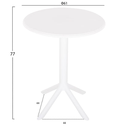 Round Polypropylene Table Terrin Hm6124.11 White Φ61x77hcm.