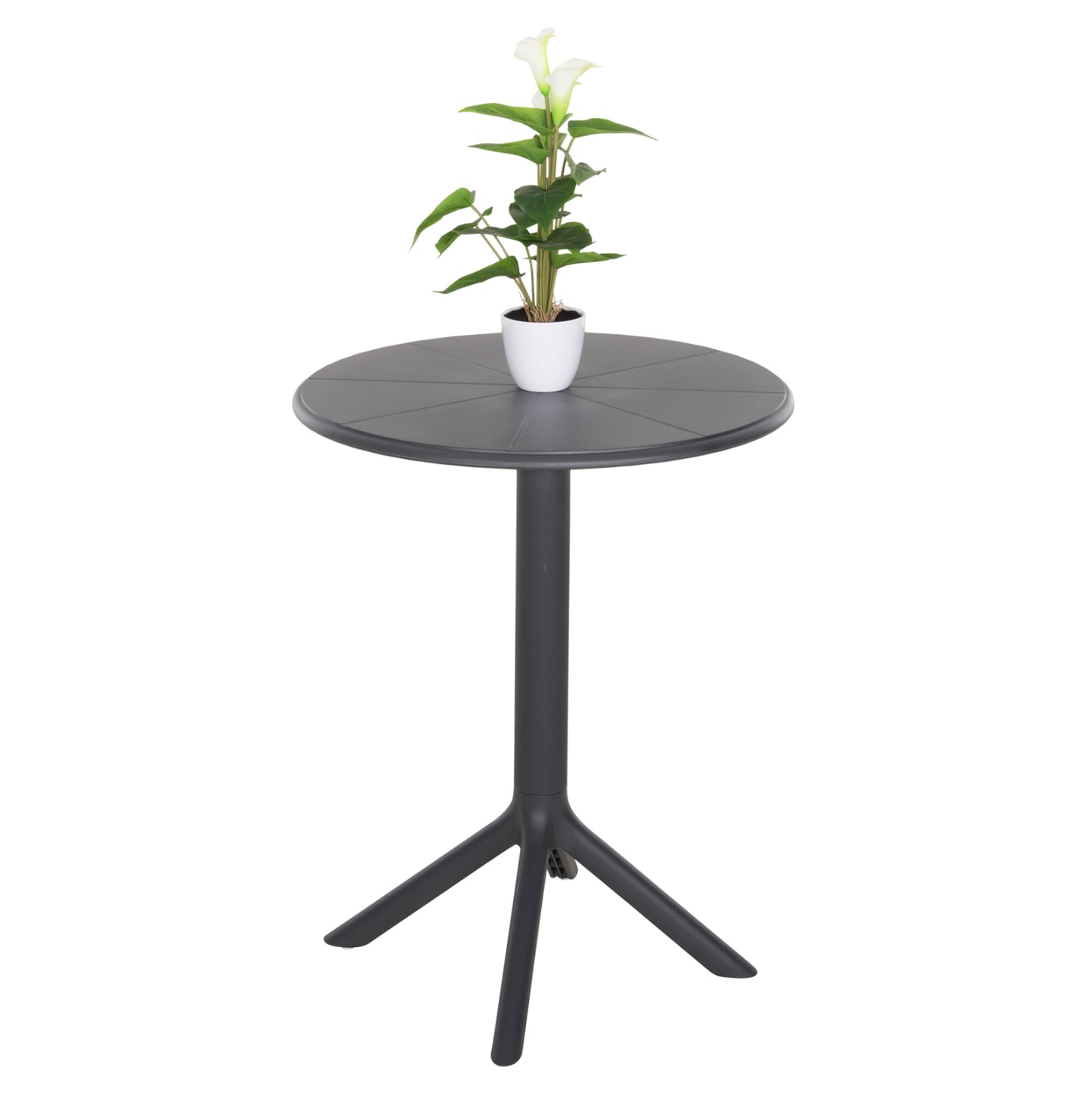 Round Polypropylene Table Terrin Hm6124.20 Grey Φ61x77hcm.