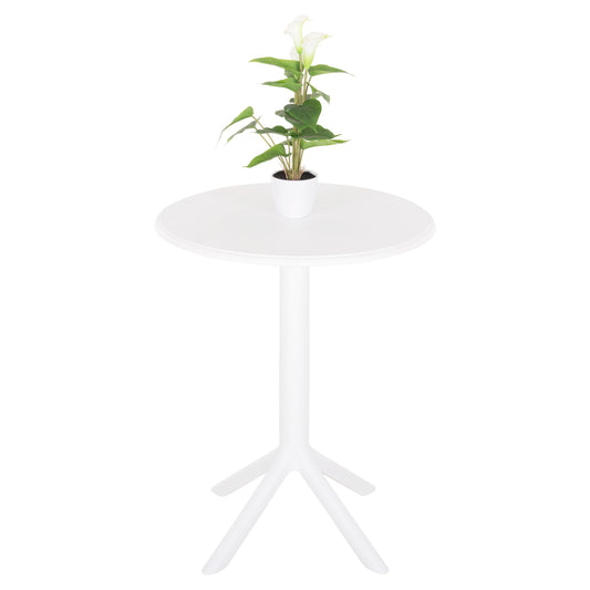Round Polypropylene Table Terrin Hm6124.11 White Φ61x77hcm.