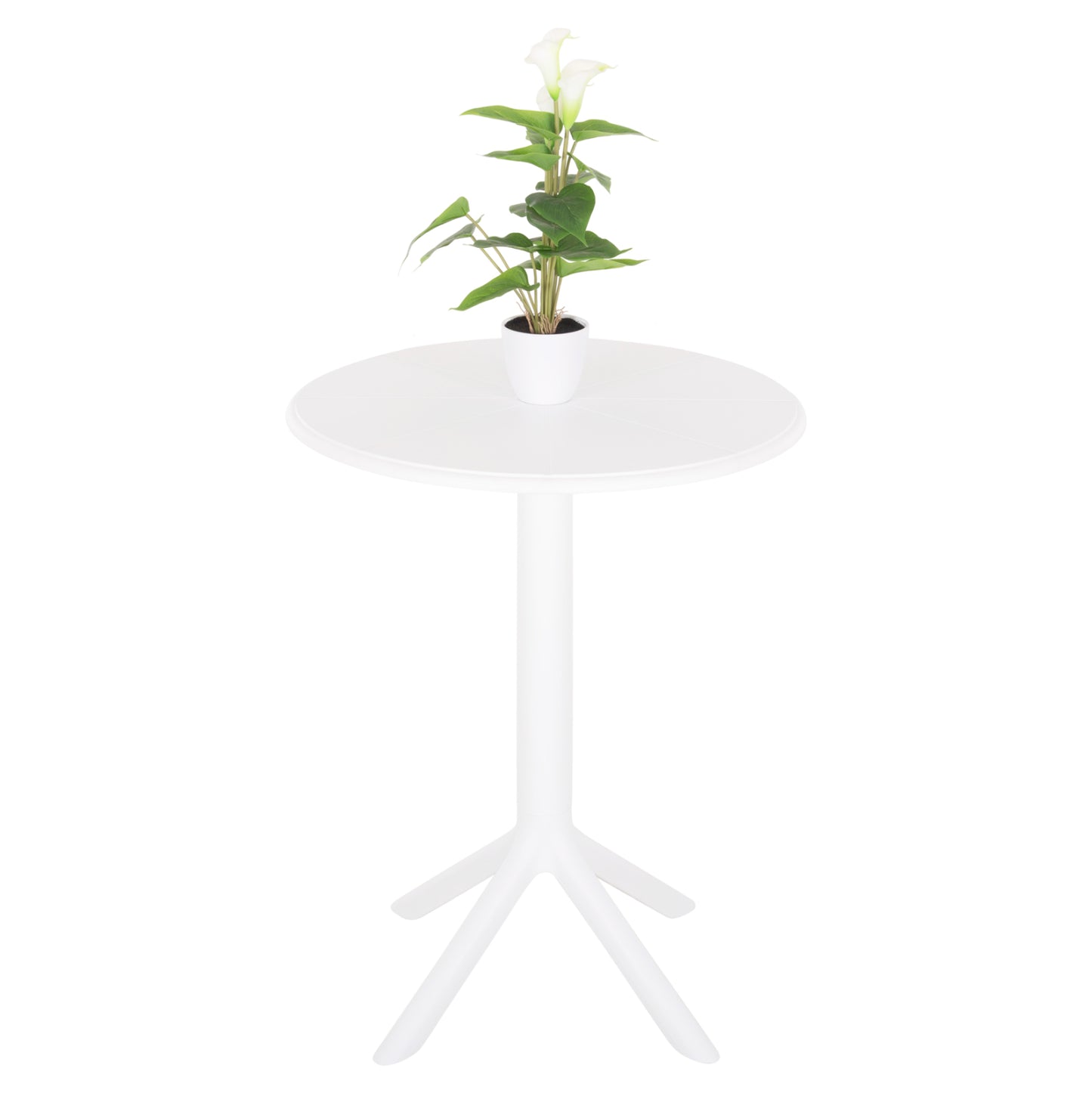 Round Polypropylene Table Terrin Hm6124.11 White Φ61x77hcm.