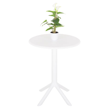 Round Polypropylene Table Terrin Hm6124.11 White Φ61x77hcm.
