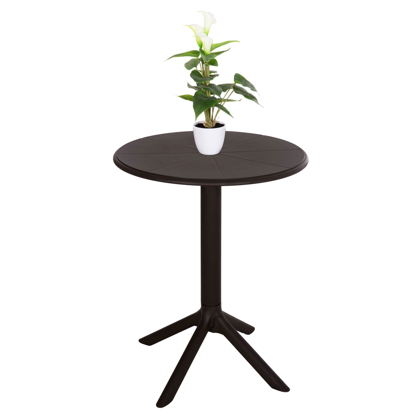 Round Polypropylene Table Terrin Hm6124.13 Brown Φ60x75hcm.
