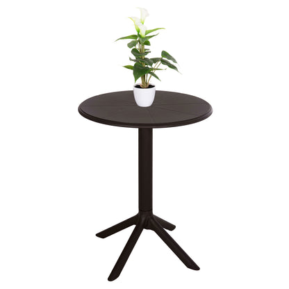 Round Polypropylene Table Terrin Hm6124.13 Brown Φ60x75hcm.