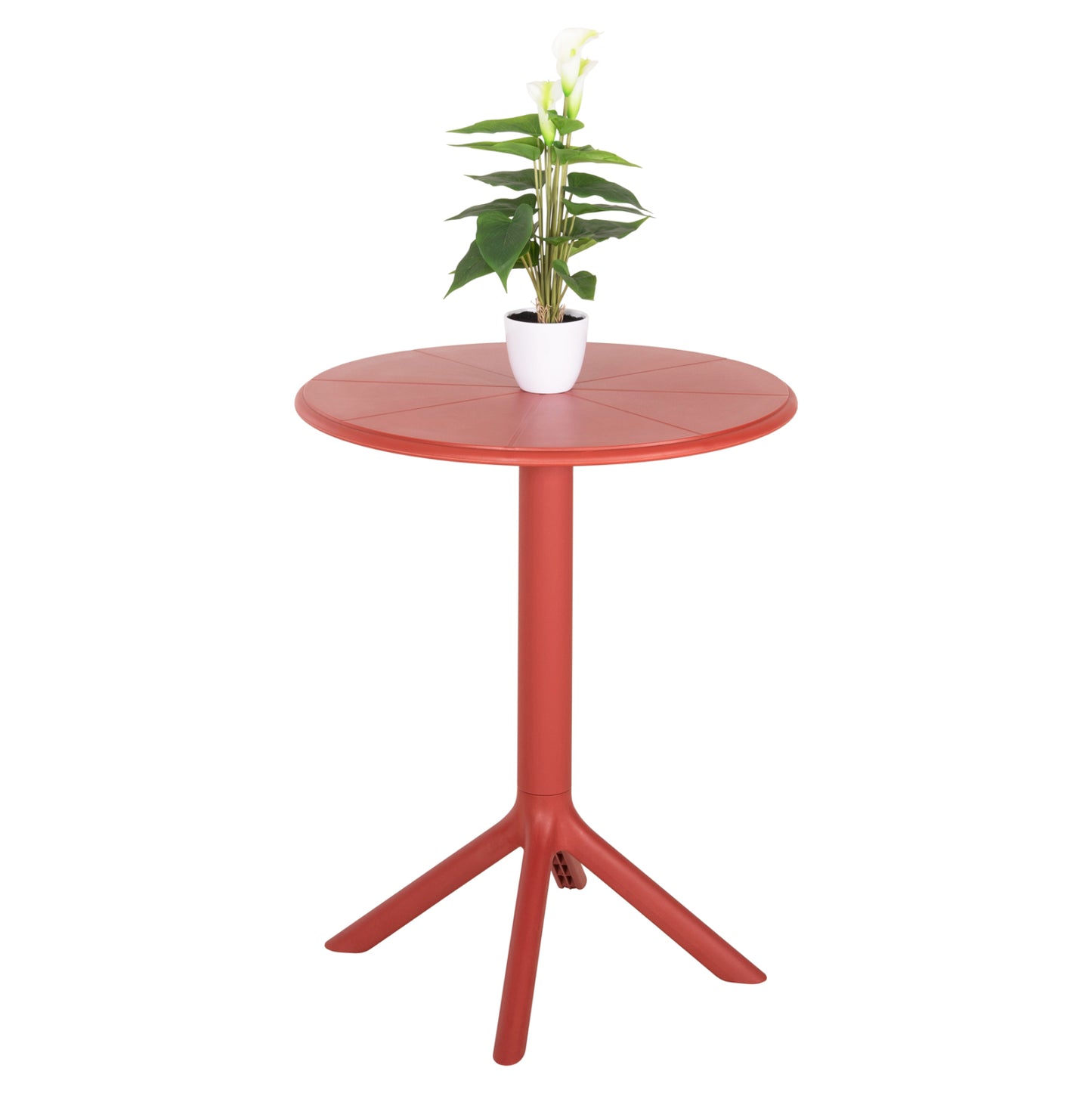 Round Polypropylene Table Terrin Hm6124.16 Red Φ61x77hcm.