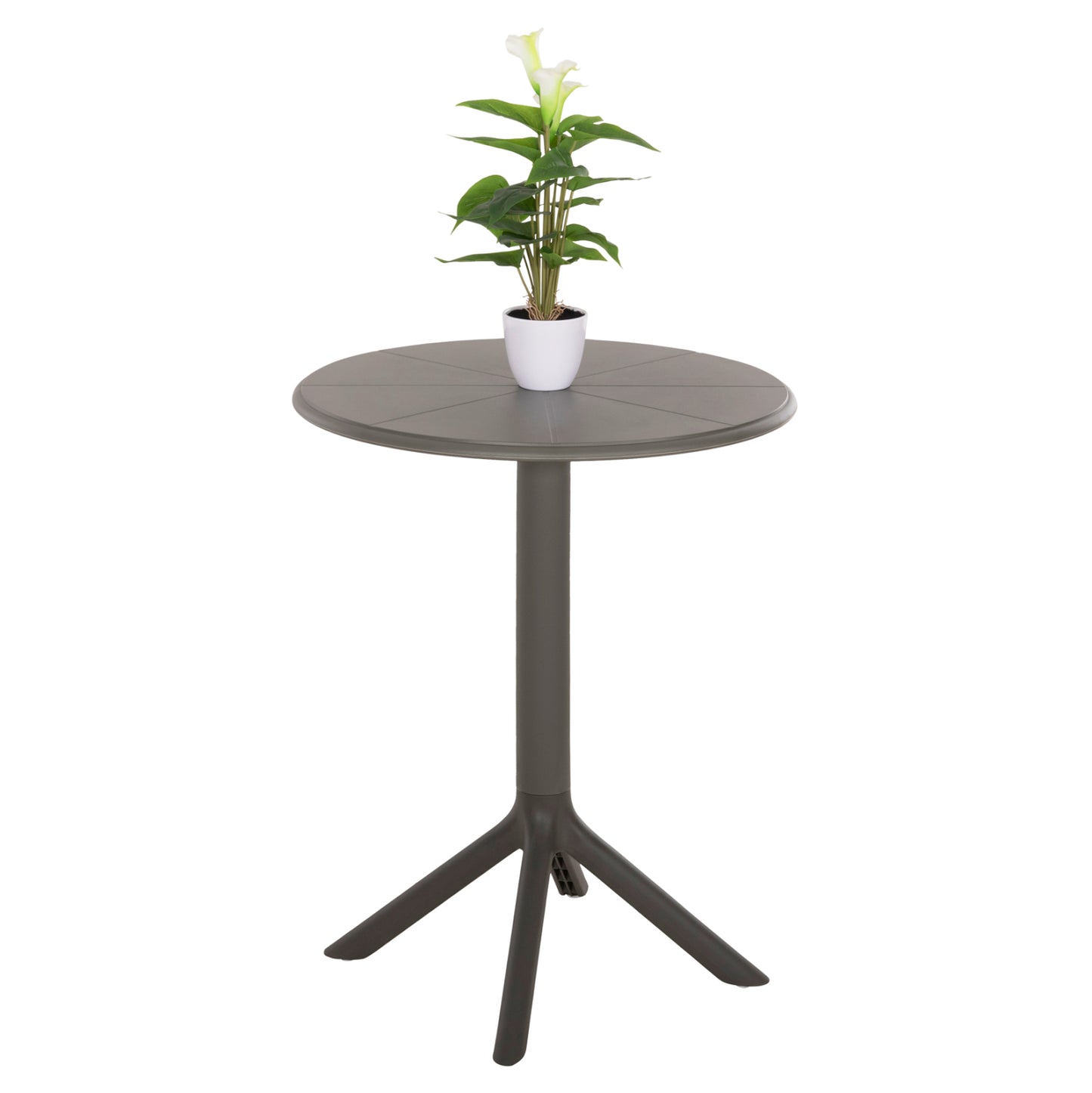 Round Polypropylene Table Terrin Hm6124.15 Olive Green Φ60x75hcm.