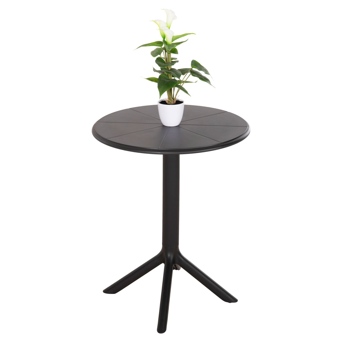 Round Polypropylene Table Terrin Hm6124.12 Black Φ60x75hcm.