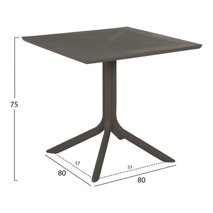 Outdoor Polypropylene Square Table Lunar Hm5930.15 Dark Olive 80x80x75hcm.