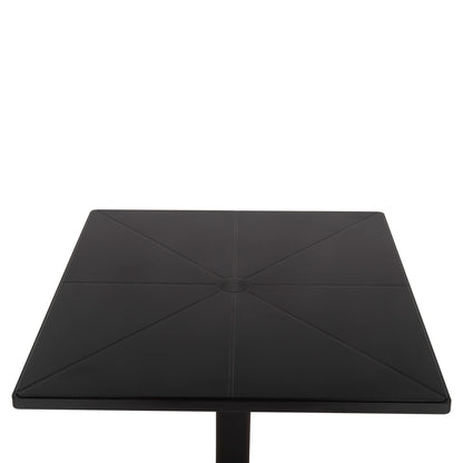 Square Polypropylene Table Terrin Hm6125.12 Black 60,5x60,5x76,5hcm.