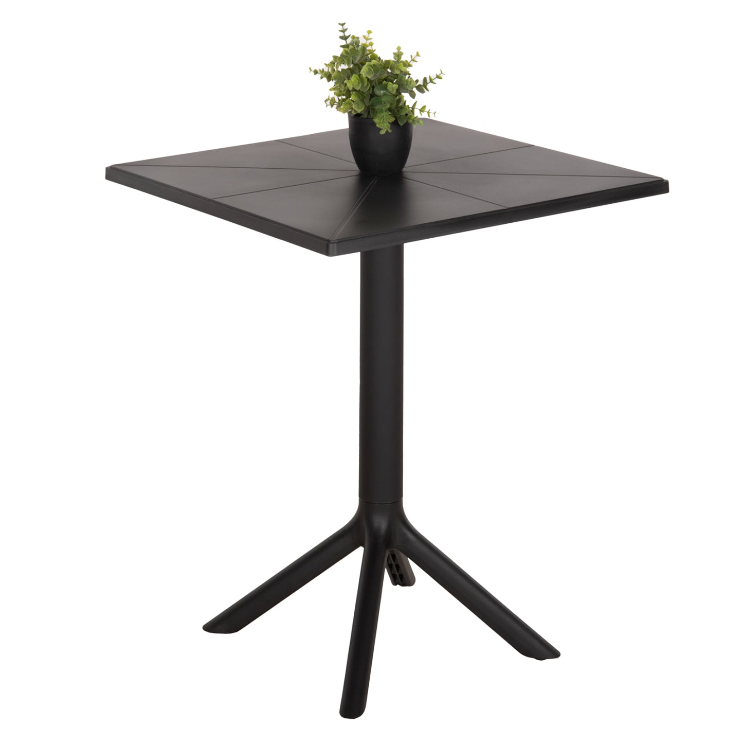 Square Polypropylene Table Terrin Hm6125.12 Black 60,5x60,5x76,5hcm.