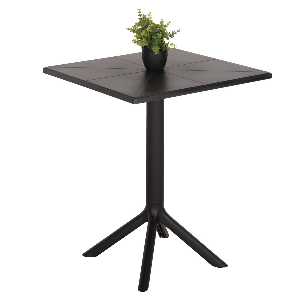 Square Polypropylene Table Terrin Hm6125.12 Black 60,5x60,5x76,5hcm.