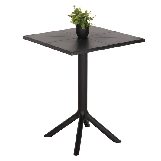 Square Polypropylene Table Terrin Hm6125.12 Black 60,5x60,5x76,5hcm.