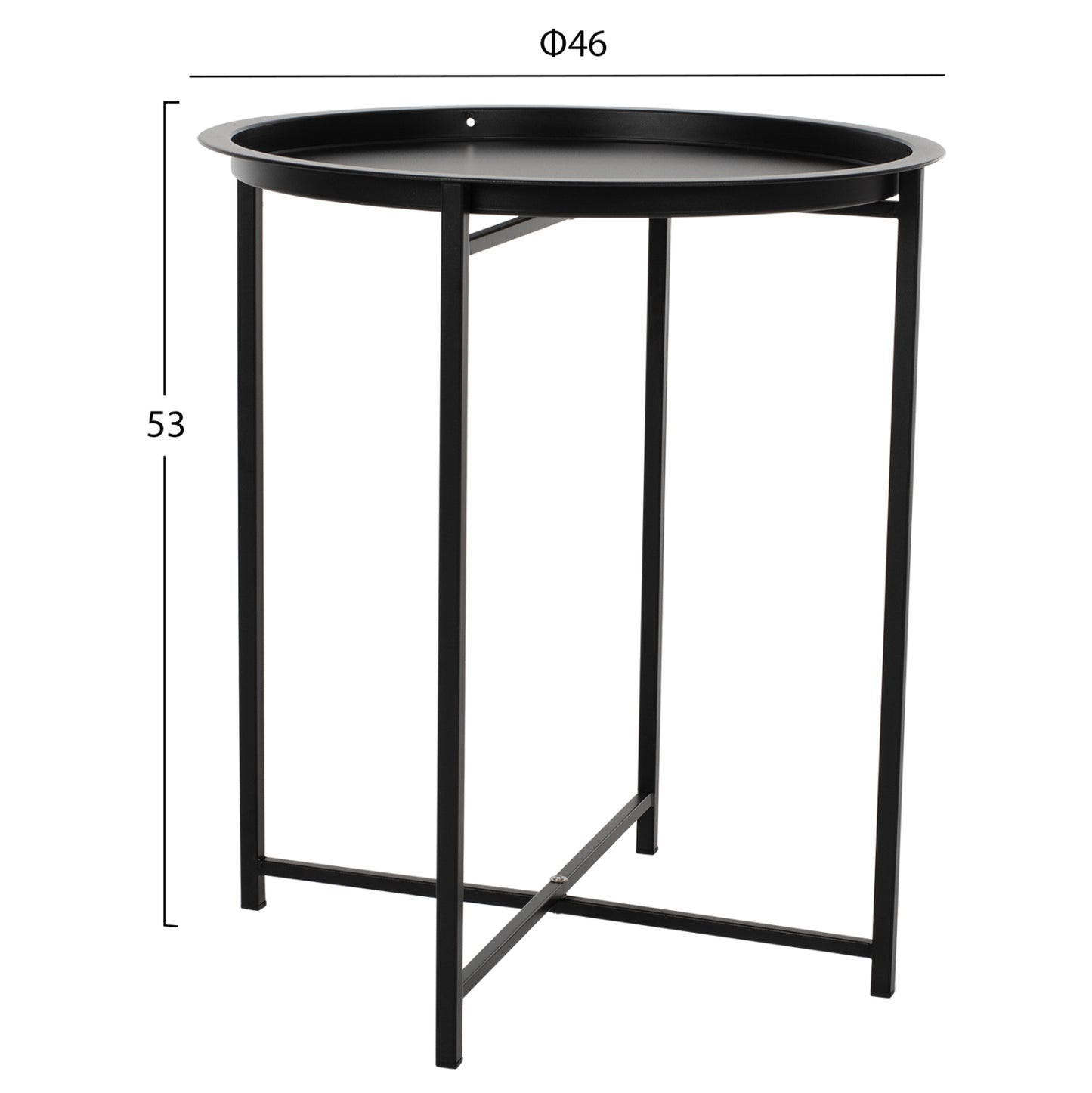 Table Foldable Metallic Black 45cm Hm5287.01