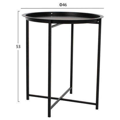 Table Foldable Metallic Black 45cm Hm5287.01