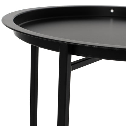 Table Foldable Metallic Black 45cm Hm5287.01