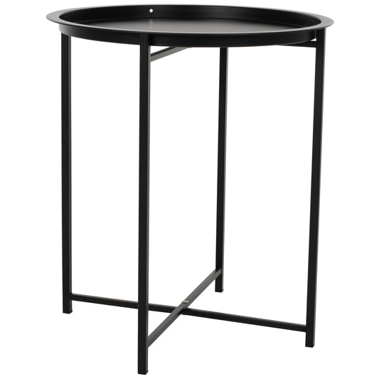 Table Foldable Metallic Black 45cm Hm5287.01
