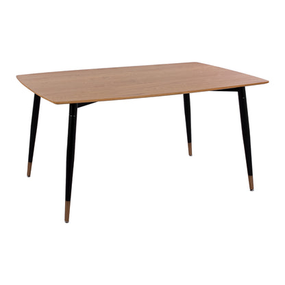 Table With Natural Desktop With Metallic Legs Black Matte Hm8554.01 160x90x75cm