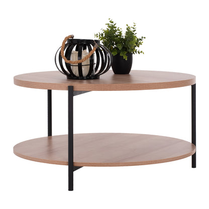 Living Room Table Matteo 2 Levels Round Hm8753.11 Φ75x40,5hcm.