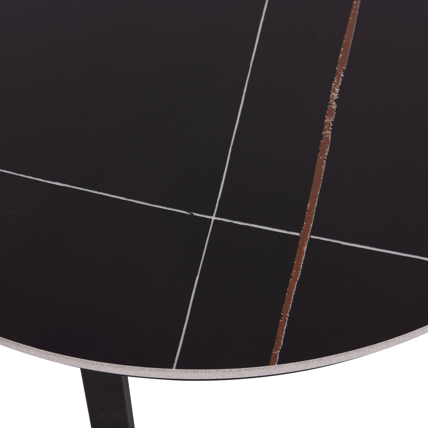 Coffee Tables 2pcs Set Talos Hm18140.02 Black Marble Look Ceramic Top Φ70x45.5hcm.