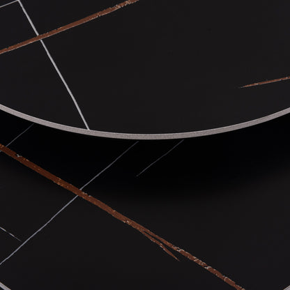 Coffee Tables 2pcs Set Talos Hm18140.02 Black Marble Look Ceramic Top Φ70x45.5hcm.