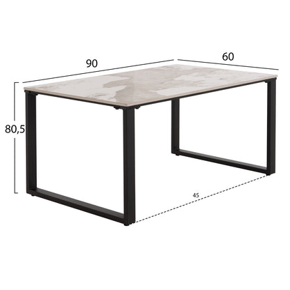 Coffee Tables 2pcs Terren Hm18365.01 Metal--sintered Stone In Pandora Color Scheme 120x70x45h