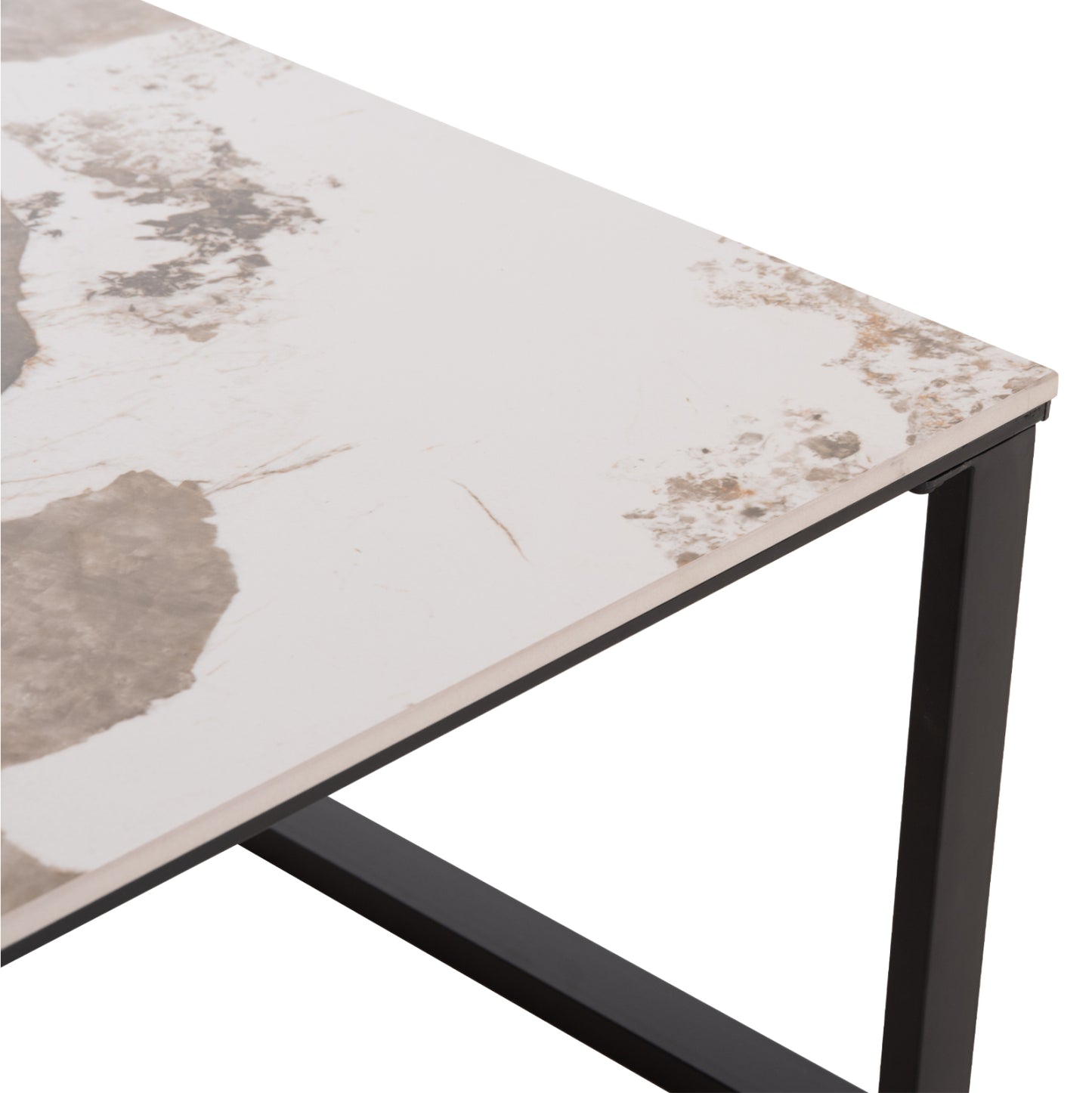 Coffee Tables 2pcs Terren Hm18365.01 Metal--sintered Stone In Pandora Color Scheme 120x70x45h
