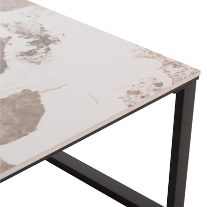 Coffee Tables 2pcs Terren Hm18365.01 Metal--sintered Stone In Pandora Color Scheme 120x70x45h