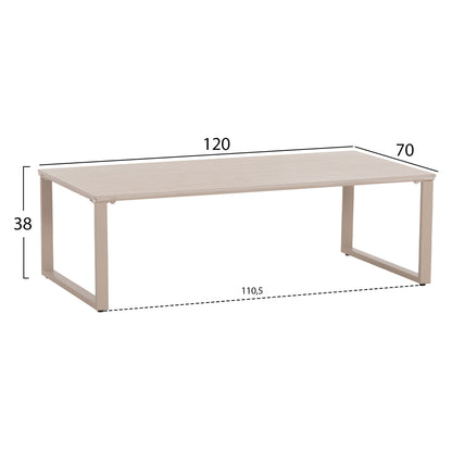 Coffee Tables 2pcs Terren Hm18365.02 Metal Beige--sintered Stone In Travertine Stone Scheme 120x70x45h