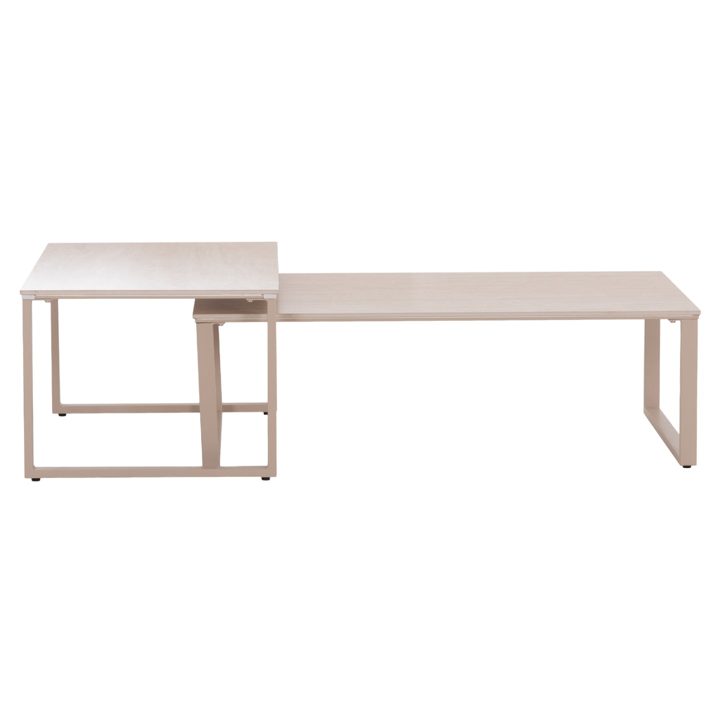 Coffee Tables 2pcs Terren Hm18365.02 Metal Beige--sintered Stone In Travertine Stone Scheme 120x70x45h
