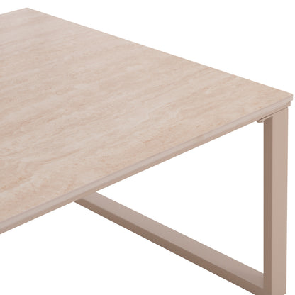 Coffee Tables 2pcs Terren Hm18365.02 Metal Beige--sintered Stone In Travertine Stone Scheme 120x70x45h