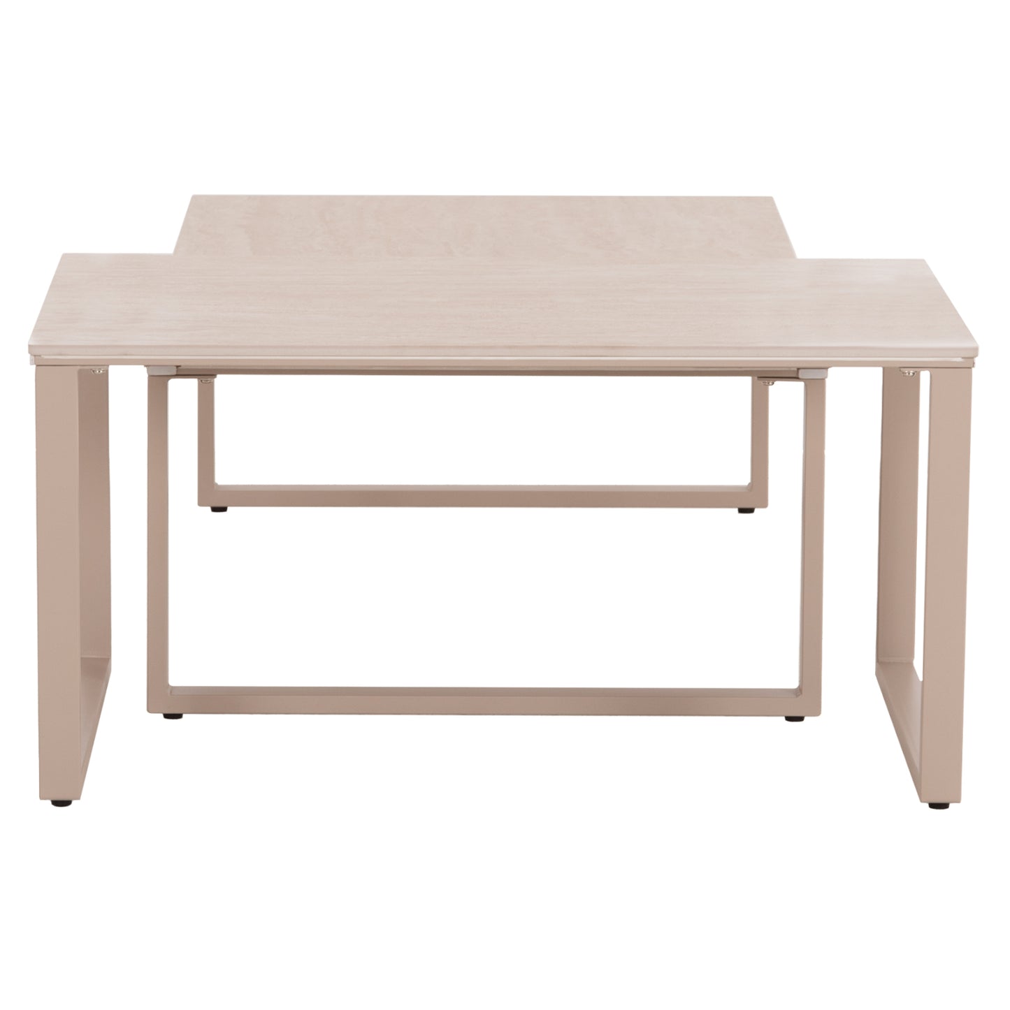 Coffee Tables 2pcs Terren Hm18365.02 Metal Beige--sintered Stone In Travertine Stone Scheme 120x70x45h